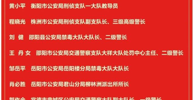 常德公安1人上榜！湖南公安系统10人拟获省级表彰