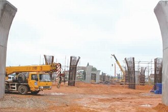 洞庭大道东延段二期建设火热进行中