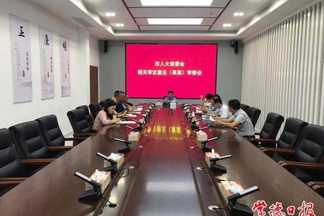 市领导组织人员对市人大常委会相关审议意见（草案）进行审修