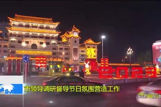 市领导调研督导节日氛围营造工作