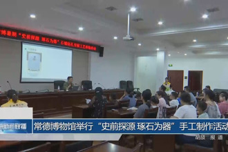 常德博物馆举行“史前探源 琢石为器”手工制作活动