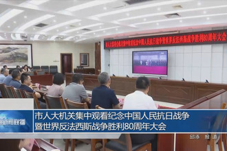 市人大机关集中观看中国人民抗日战争暨世界反法西斯战争胜利80周年纪念大会