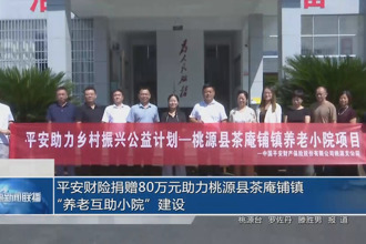 平安财险捐赠80万元助力桃源县茶庵铺镇“养老互助小院”建设